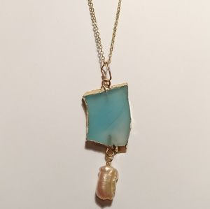 NWT *SALE*Genuine stone and pearl necklace